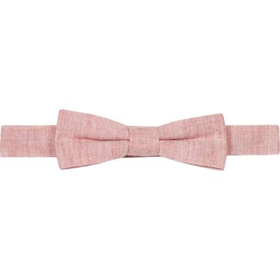 Boys coral chambray bow tie